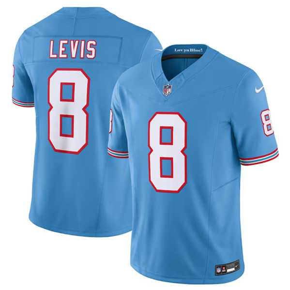 Men & Women & Youth Tennessee Titans #8 Will Levis Light Blue 2023 F.U.S.E. Vapor Throwback Limited Jersey->->